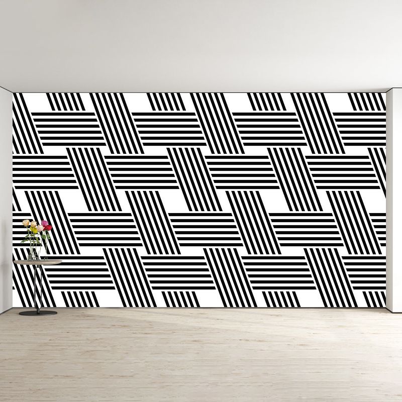 Light Color Geometry Wall Murals Illustration Mildew Resistant Wall Murals for Bedroom