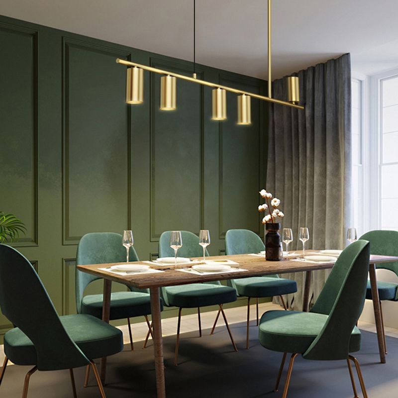 Contemporary Golden Ceiling Light LED Metal Kitchen Island Lighting for Dining Room