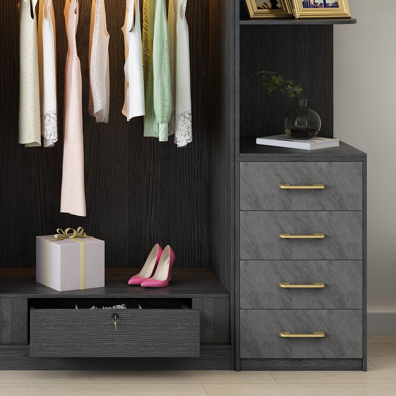 Modern Wardrobe Closet With Drawer Hinged Wardrobe Armoire for Home