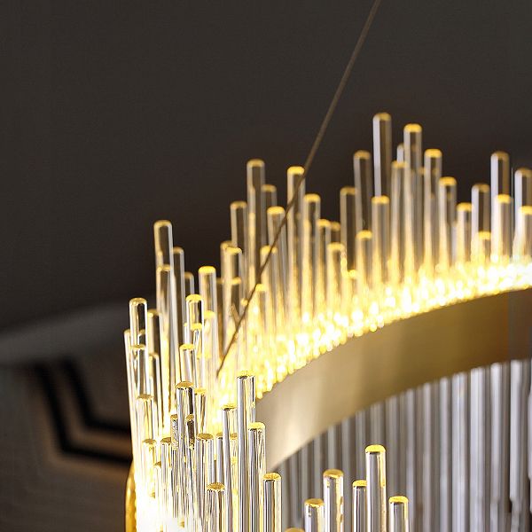 Modern Artistic LED Pendant Light Crystal Circular Chandelier for Living Room
