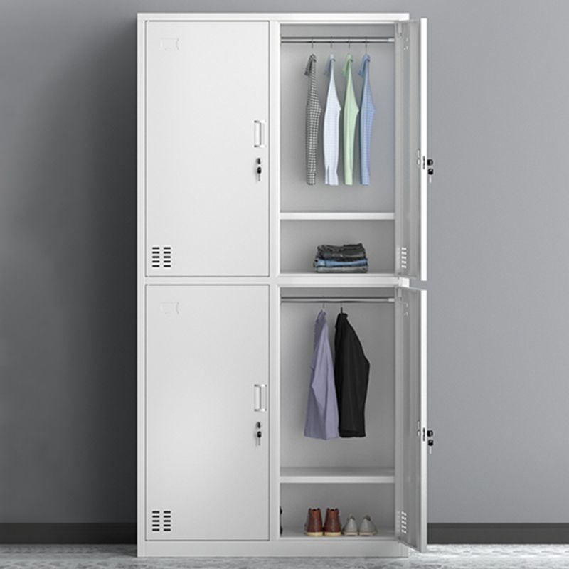 Metal Hinged Wardrobe Cabinet Contemporary Wardrobe Armoire for Home