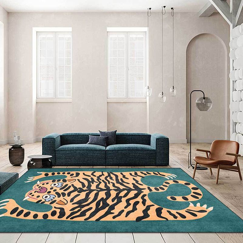 Individuality Animal Print Rug Decorative Modern Indoor Carpet Polyester Friendly Washable Carpet for Living Room