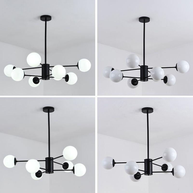 Candelera de globo contemporánea Luz de colgante de vidrio liviano Luz de colgante de vidrio para sala de estar