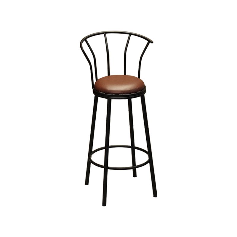 Industrial Bar and Counter Stool Brown Stool with Black Base