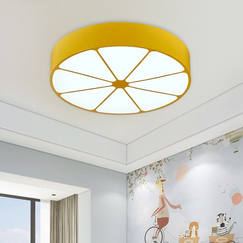 Kindergarten Flat Lemon Ceiling Mount Light Acrylic Modern Stylish Ceiling Lamp