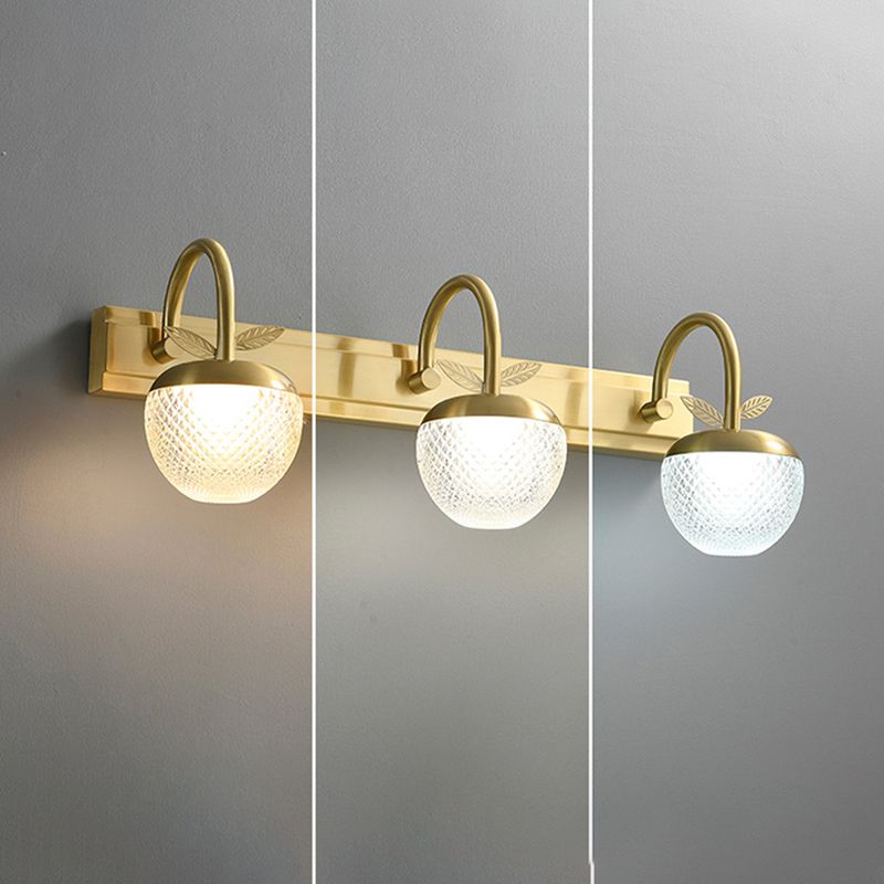 Mid-Century American Style Wall Mounted Vanity Lights Metal Vanity Wall Light Fixtures in Gold