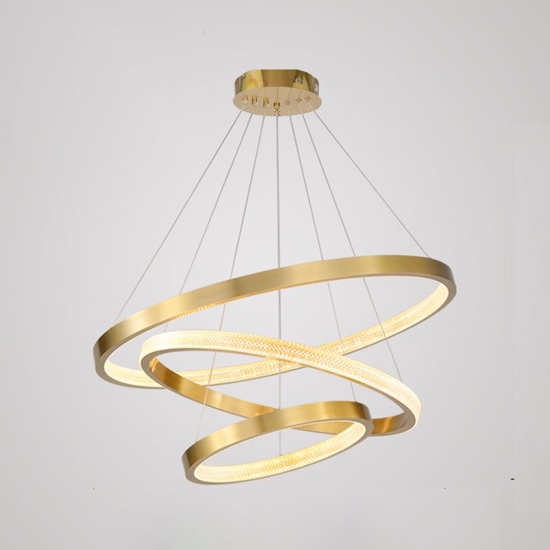 Multi -Layer -runde Schattenhänge hängender moderner Acryl -Anhänger Licht für Esszimmer