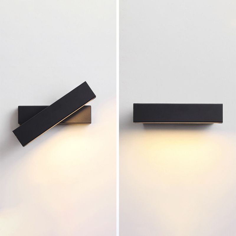 Modern Creative LED Rotatable Wall Lamp Wrought Iron Rectangular Wall Light with Acrylic Shade