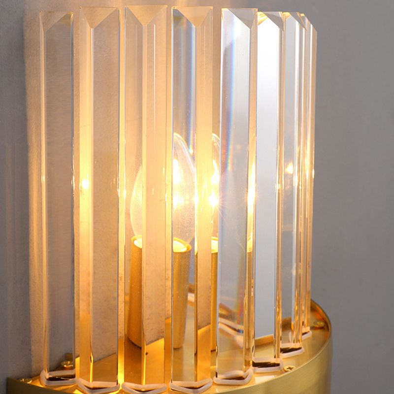 Modern Crystal Wall Light Geometric Gold 18" Wide Wall Sconce for Living Room