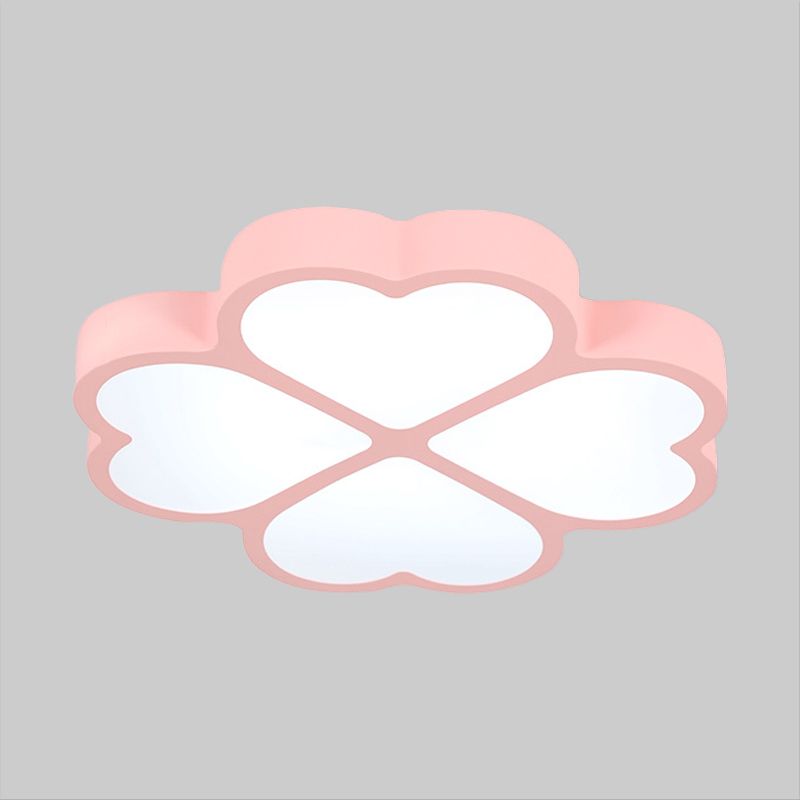 Lampada da incasso Clover Lampada minimalista a LED in acrilico rosa montata a soffitto per la scuola materna