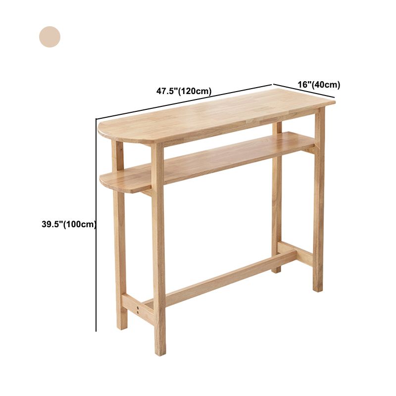 Contemporary Solid Wood Bar Table 47.2"L Trestle Base Bar Desk for Indoor