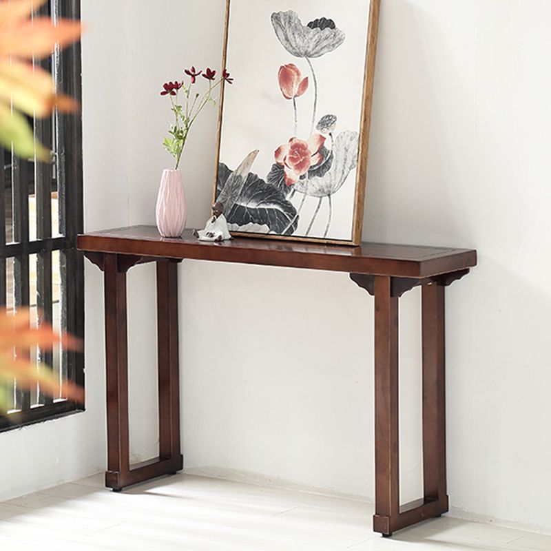 Walnut Console Table Solid Wood 9.84 inch Wide Console Sofa Table