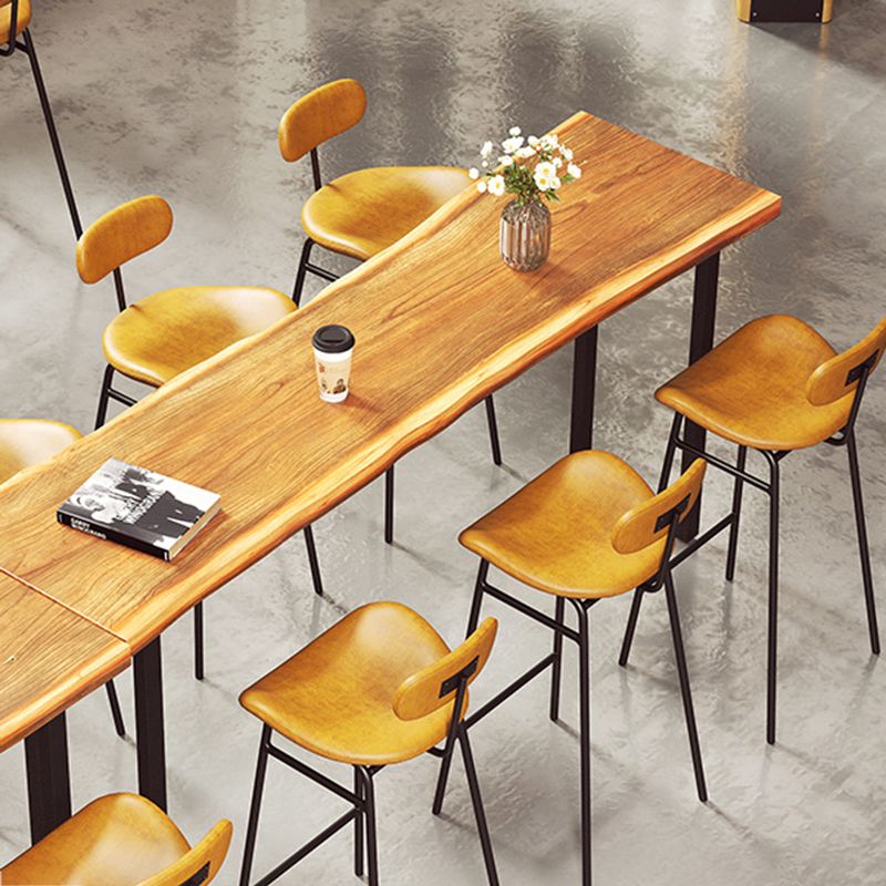 Modern Backrest Counter Stool Iron Cafe Bar Stool with Cushion and Pedal