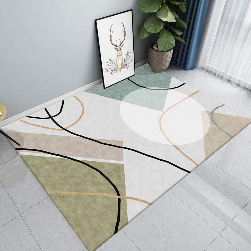 Creative Multicolor Modernist Rug Polyester Colorblock Rug Washable Pet Friendly Non-Slip Carpet for Living Room