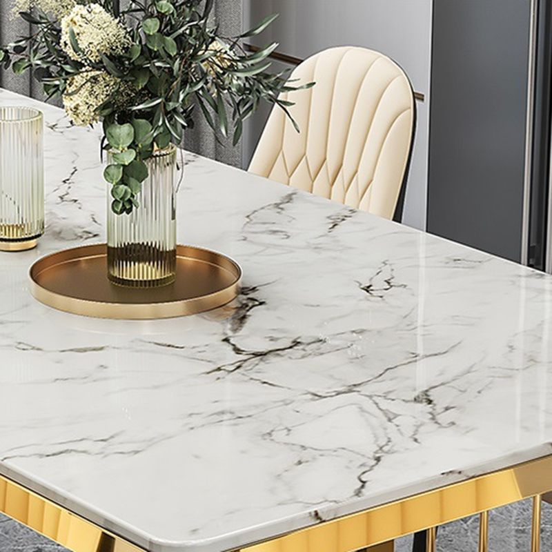 Dinner Room Luxury Dining Table Kitchen Metal Base Dining Table