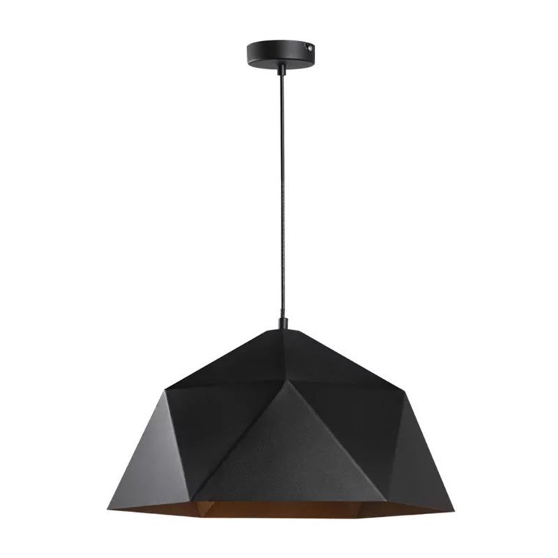 Multilateral Diamond Metal Suspended Light Contemporary Simplicity 1-Light Pendant for Bedroom