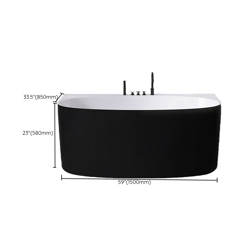 Modern Acrylic Bathtub Center-Front Soaking Bathtub , 22.83-inch Tall