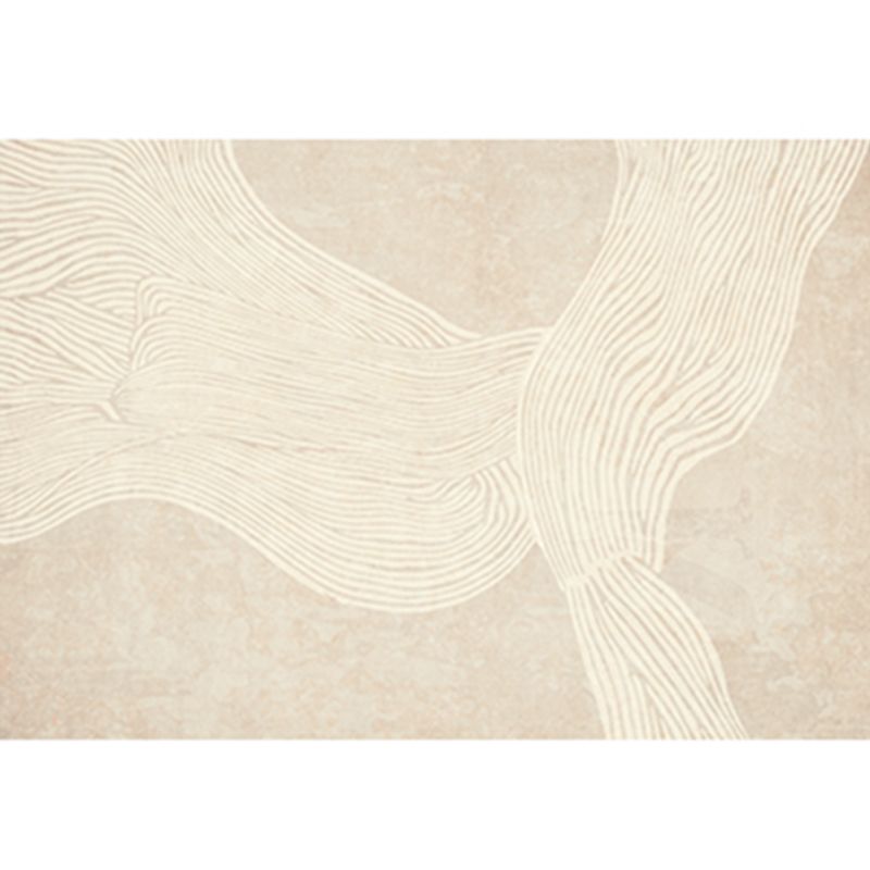 Modern Simple Stripe Rug Apricot Tone Polyester Carpet Stain Resistant Indoor Rug for Home Decoration