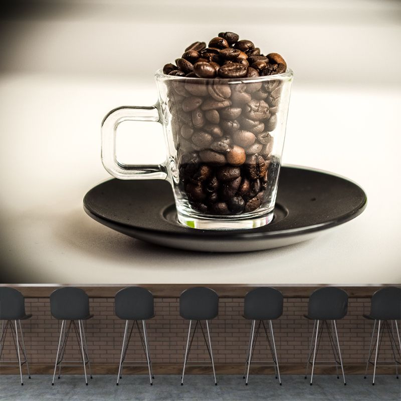 Minimalism Style Coffee Beans Mural for Coffee Shop, Personalized Size