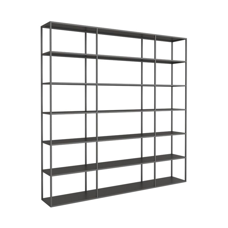Modern Open Storage Bookcase 9.8" W Iron Frame Bookshelf with Shelves