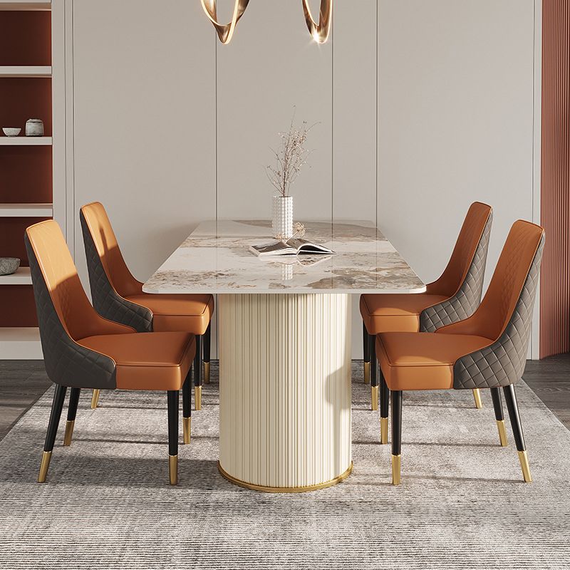 Designer Style Sintered Stone Top Dining Set 1/4/5/7 Pieces Dining Room Table Set