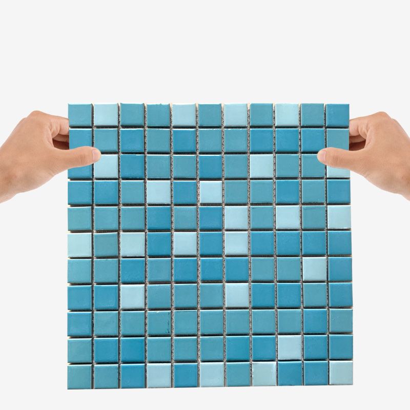 Grid Mosaic Sheet Wall Mixed Material Square Glazed Pressed Floor Tile