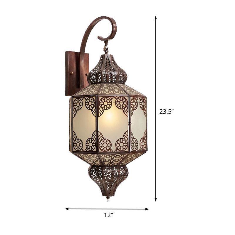 1 Kopf Metallic Leuchtenbeleuchtung traditionelle schwarze Laternen -Außenlampe im Freien