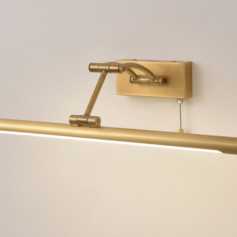 Luz de tocador de latón americano LED de espejo ajustable de LED recto para el baño