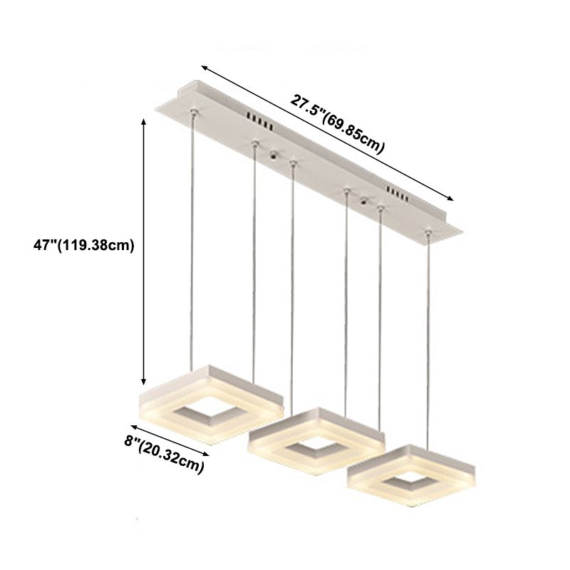 Lampada sospesa semplicistica moderna 3 Pendant Light Light Light per soggiorno sala da pranzo