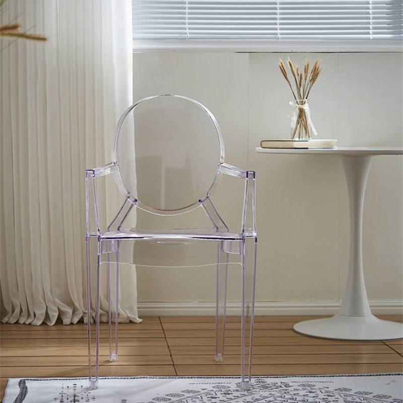 Scandinavian Plastic Dining Chairs Open Back Home Dining Side Chair