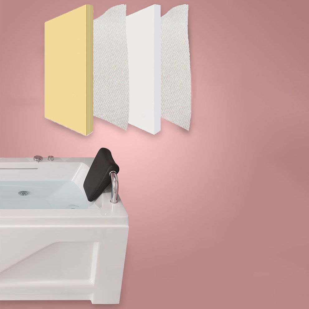 Left-Hand Drain Bathroom Tub Modern Free Form Back to Wall Bathtub