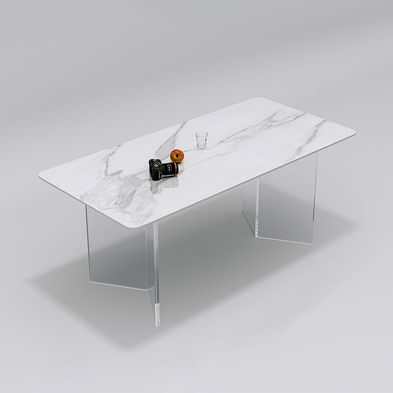 Modern Rectangle Sintered Stone Dining Table Set 1/2/5/6/7 Pieces Dining Set