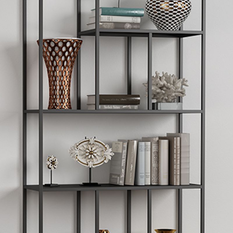 Metal Standard Bookcase Contemporary Style Open Back Bookshelf for Home Office