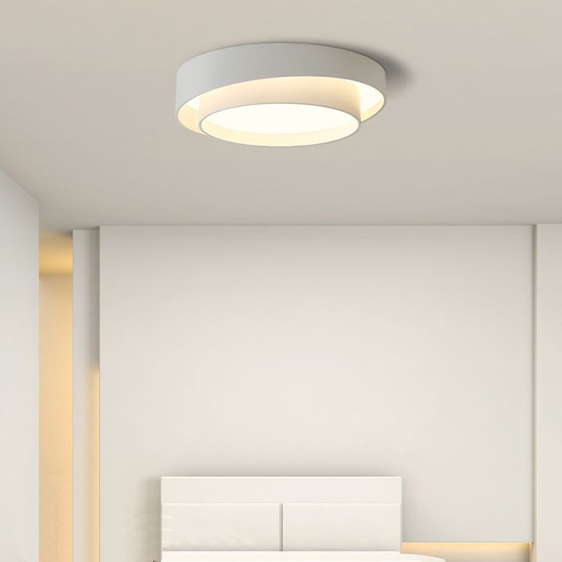 Nordic Round Flush Mount Metal LED Ceiling Light Fixture for Bedroom