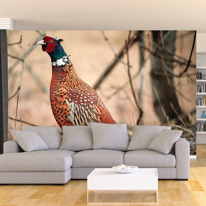 Pheasant Wall Decor Mural Moisture Resistant Living Room Wall Covering