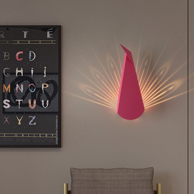 Origami Peafowl Eisen Flush Mount Nordic Neuheit Pink/Blau LED WALS LICHT SCHLAG IN WARM/Weiß