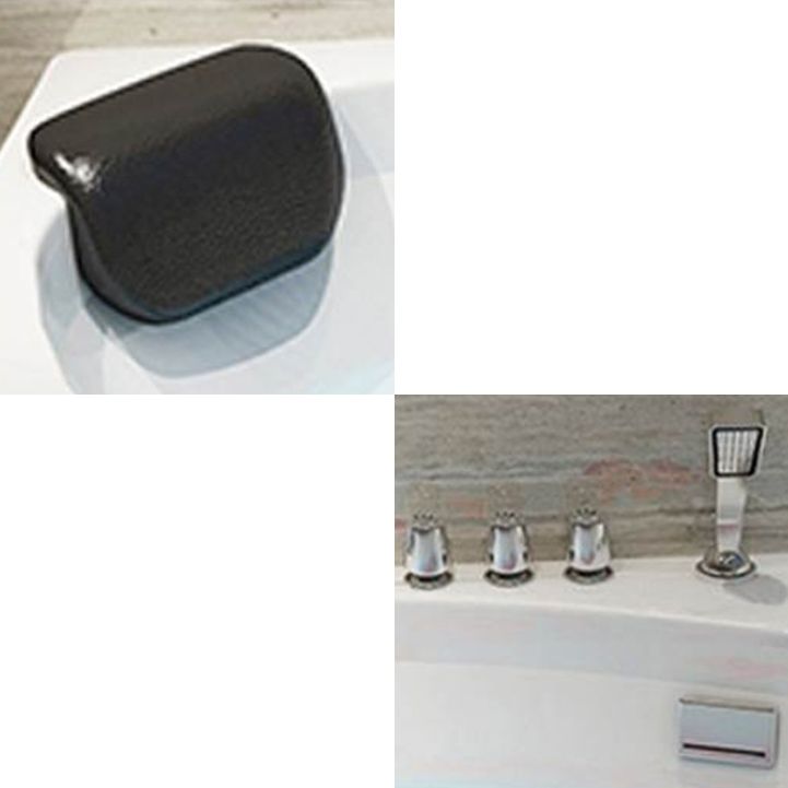 Back to Wall Bath Corner Acrylic Soaking White Modern Bathtub