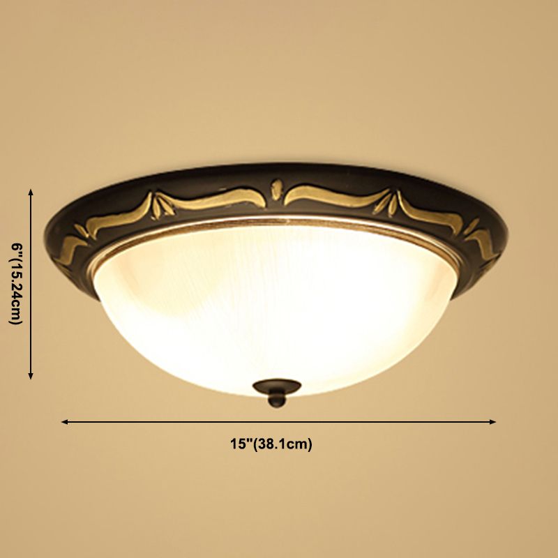 Traditional Flush Mount Light Simple Ceiling Light with Glass Shade for Sitting Room