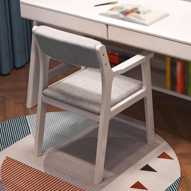 Contemporary Wood Side Chair Open Back Dining Side Arm Chair for Home Use