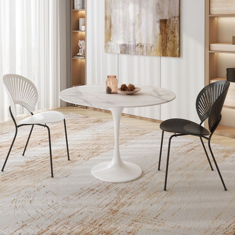 Modern 1/3/5 Pieces Dining Set Round Stone Dining Table for Kitchen