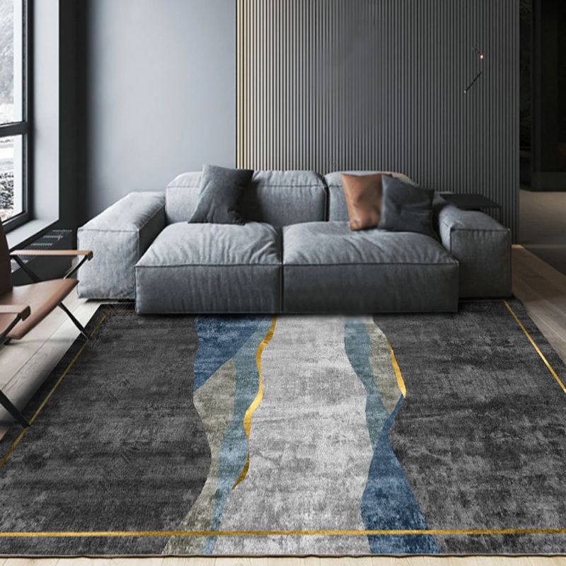 Stilvoller moderner Teppichfarbe Block Polyester Fläche Teppich Flecken widerstandsfähiger Teppich für Wohnkultur