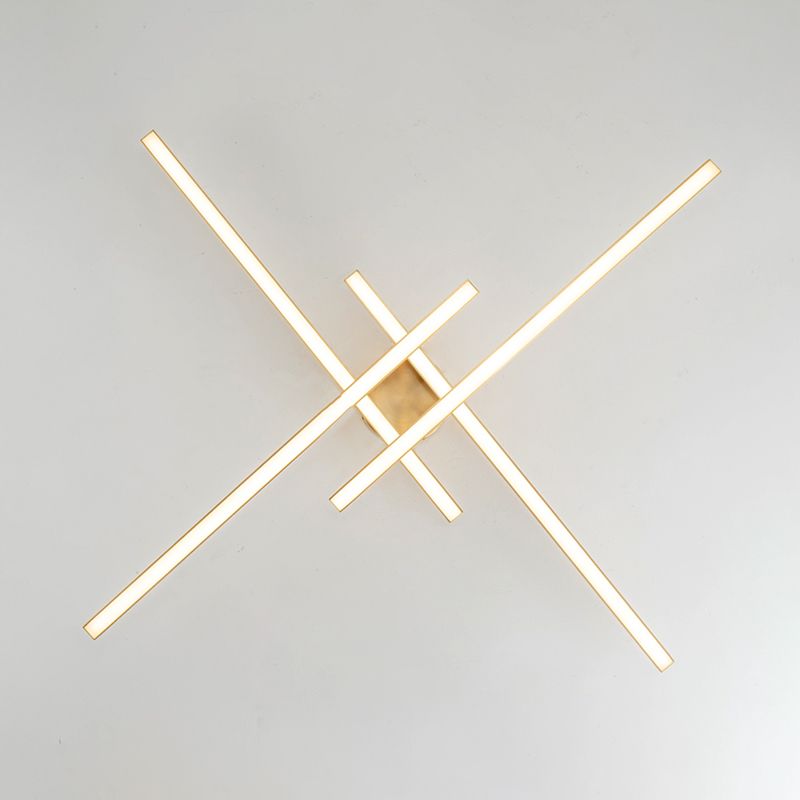 Line Shape LED Ceiling Lamp Modern Aluminium Flush Mount for Living Room