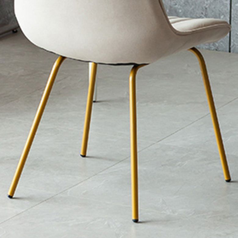 Glam Style Side Chair Faux Leather Gold Frame Dining Chair for Home