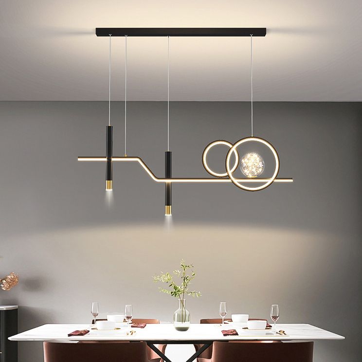 6-Lights Modern Style Island Pendants Metal Pendant Lights for Dining Room