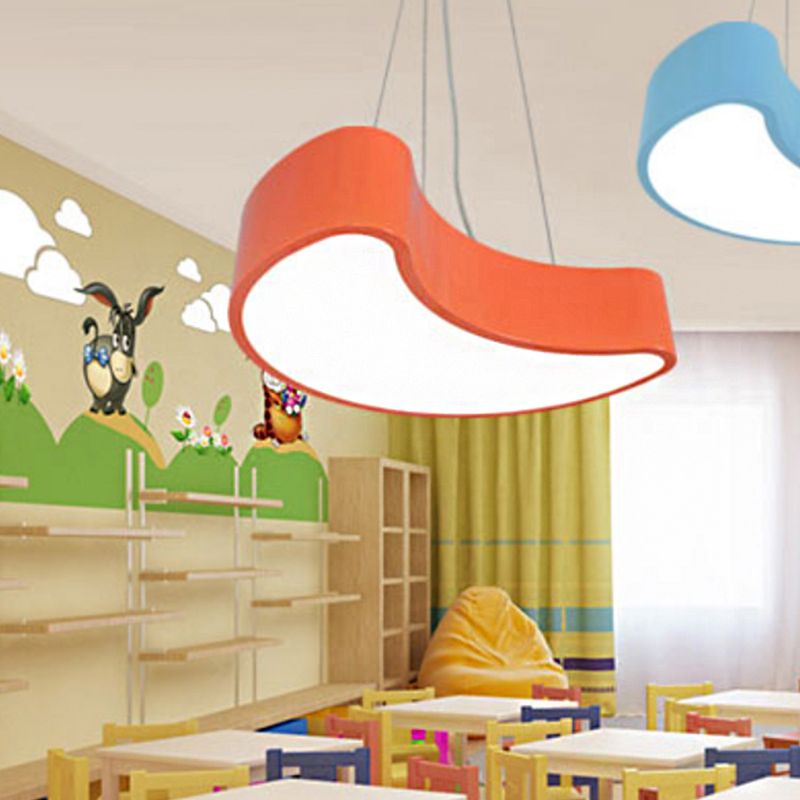 Acrylic Moon Chandelier Lamp Modernist LED Suspension Pendant Light for Kindergarten