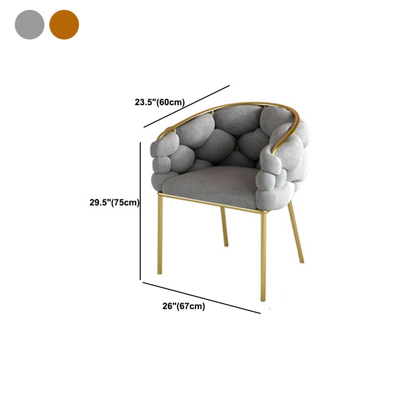Biscuit Back Sofa 23.62" Deep Sloped Arm Sofa with Gold Frame