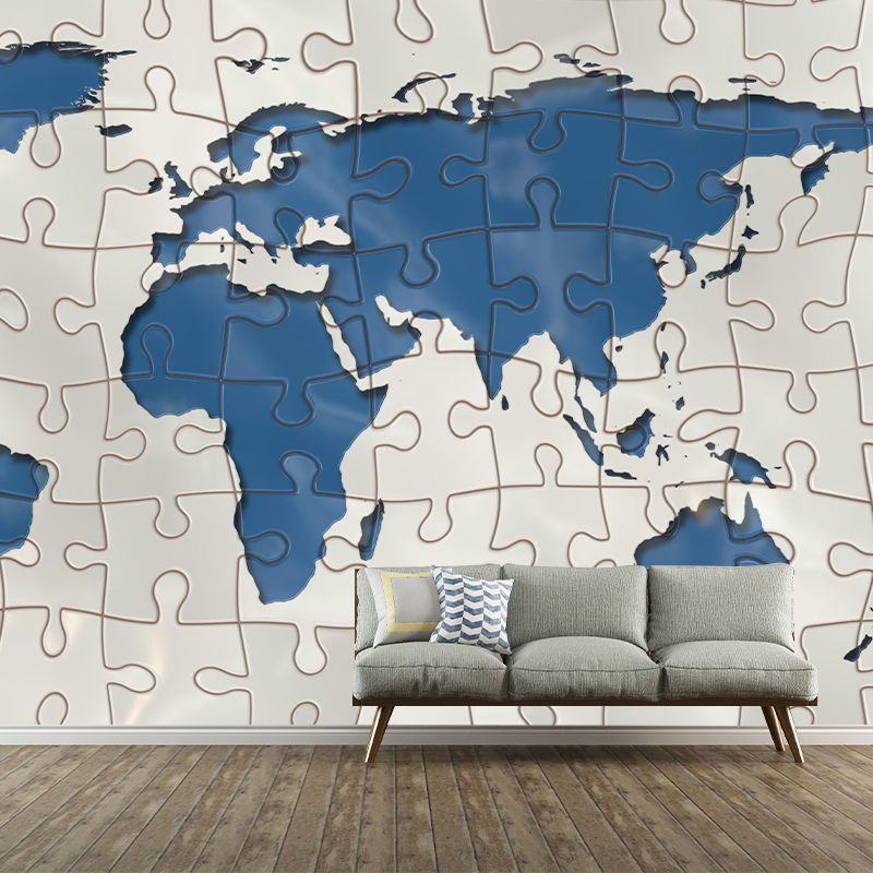 Whole Photography Contemporary Mural Home Decor for Living Room with World Map