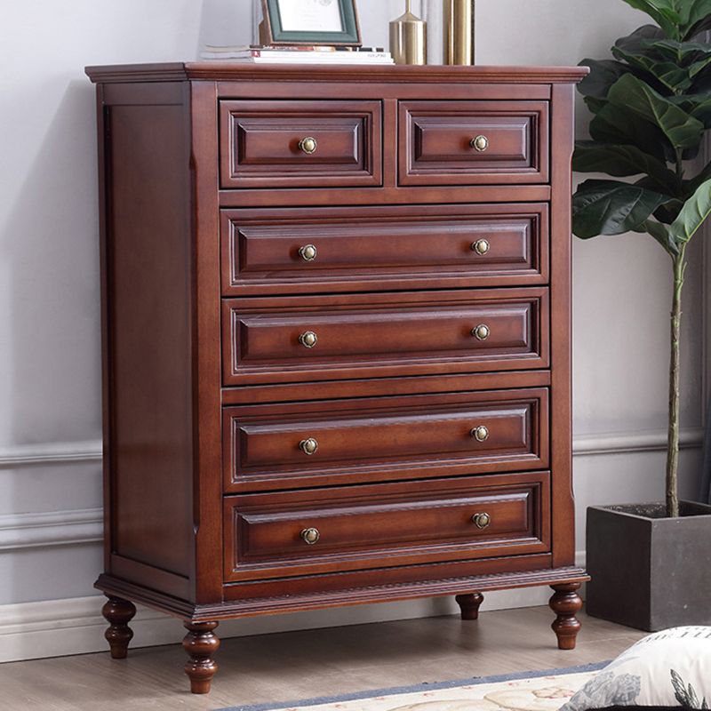 Mid Century Modern Brown Accent Chest Rubberwood 4/5/6 - Drawer Chest