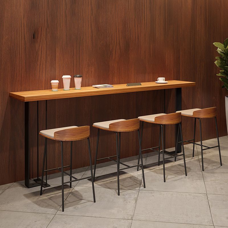 1/5/9 Pieces Modern Wood Bar Table Set Counter Table with Upholstered Stools