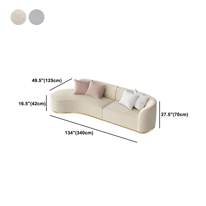 Tight Back Scandinavian Sectionals,27.5"H Wool One Arm Sectionals
